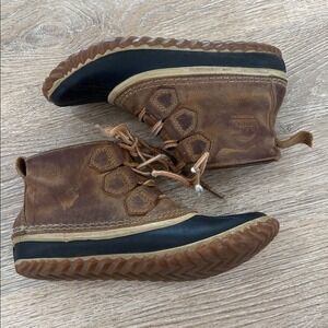 Sorel Duck Boots Women 7 Waterproof Brown Leather Winter Snow‎ Boots